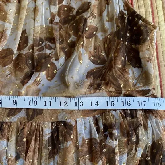 Candalite Gold Brown Tan Maxi Dress XL - Picture 7 of 9